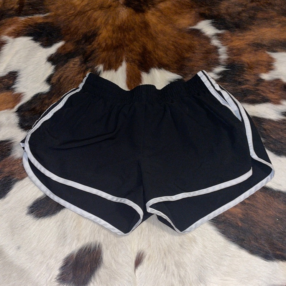 black and white striped medium adidas shorts